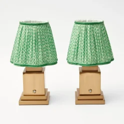 Mrs. Alice Rechargeable Lamp With Green Lotus Lampshade