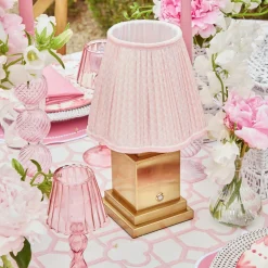 Sale Mrs. Alice Rechargeable Lamp With Pink Lotus Lampshade