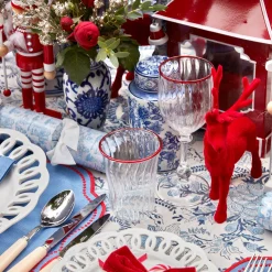 Sale Mrs. Alice Red Rim Glassware (Set Of 8)