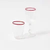 Sale Mrs. Alice Red Rim Glassware (Set Of 8)