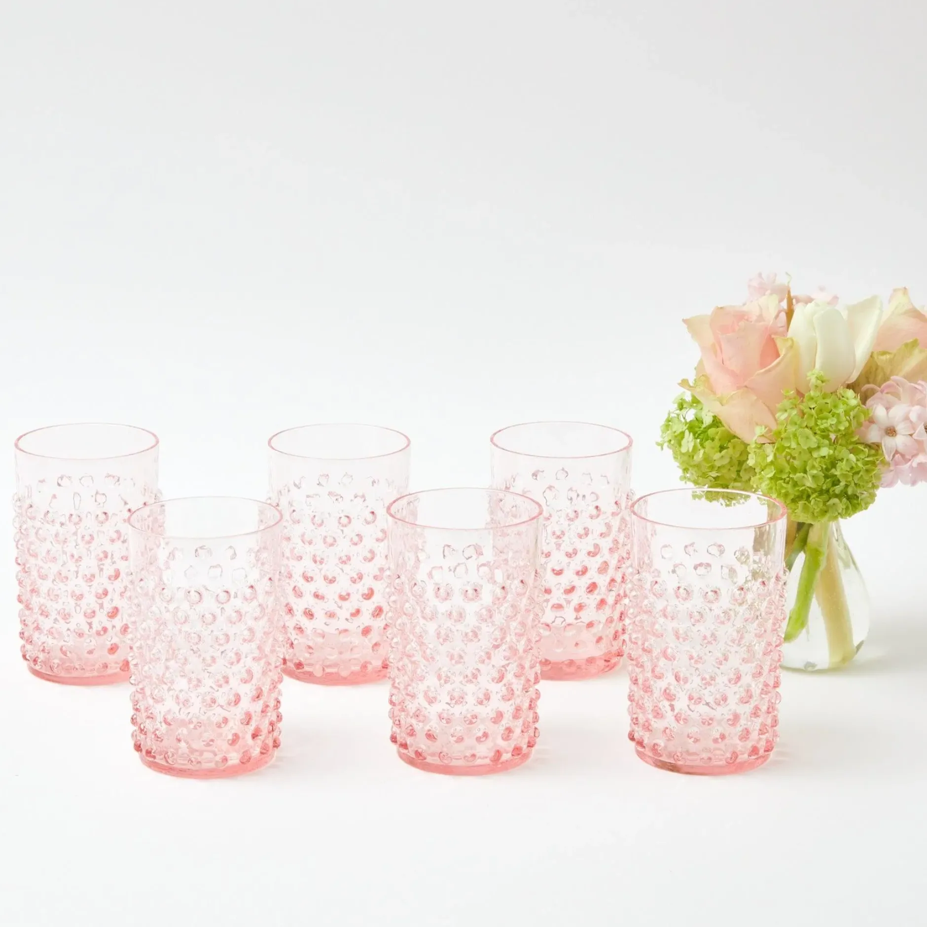 Best Mrs. Alice Rose Hobnail Jug With Emerald Handle & Glasses (Set Of 6)