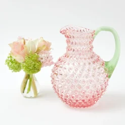 Online Mrs. Alice Rose Hobnail Jug With Emerald Handle & Glasses (Set Of 6)