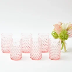 Online Mrs. Alice Rose Hobnail Jug With Emerald Handle & Glasses (Set Of 6)