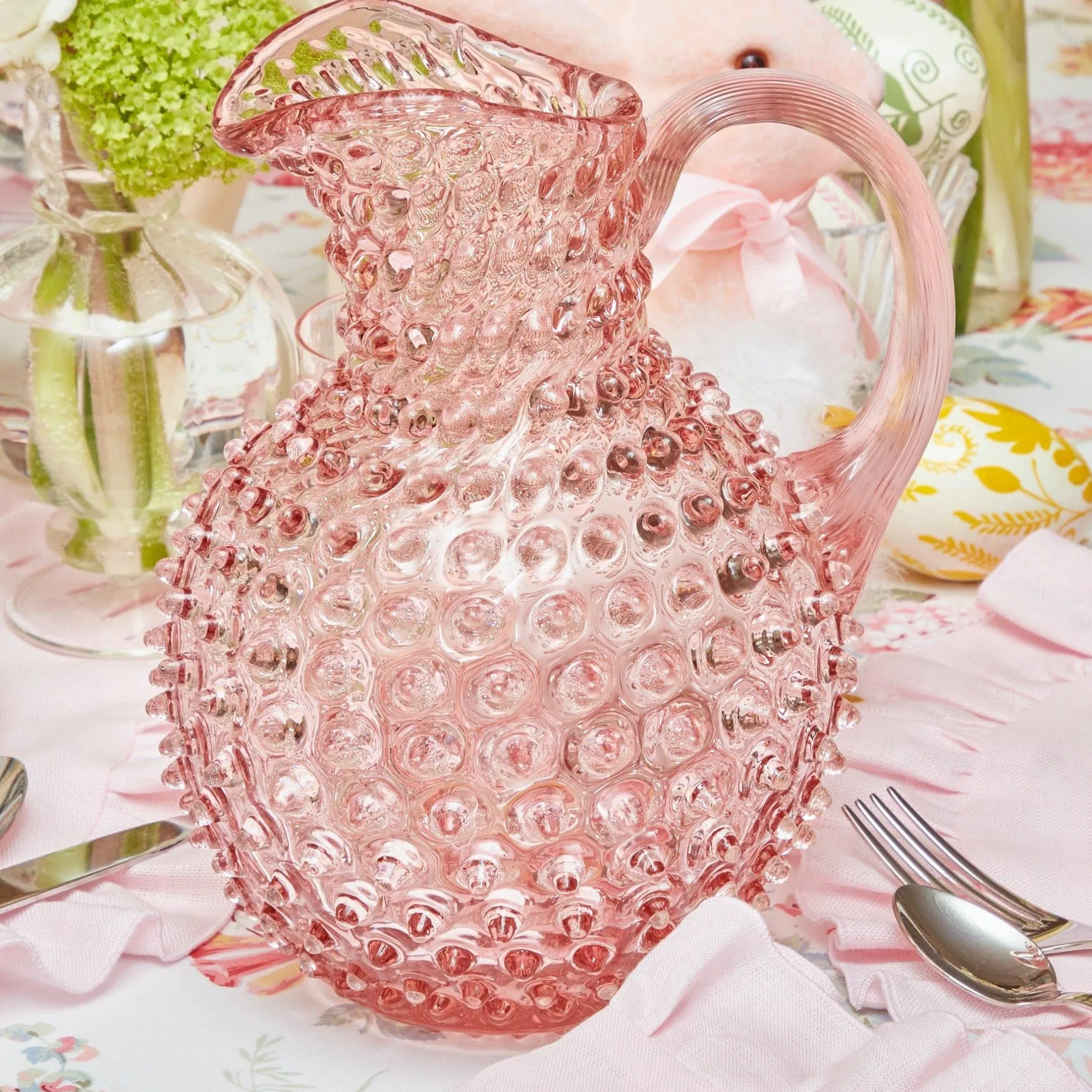 Clearance Mrs. Alice Rose Pink Hobnail Jug