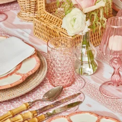 Best Mrs. Alice Rose Pink Hobnail Water Glasses & Jug Set