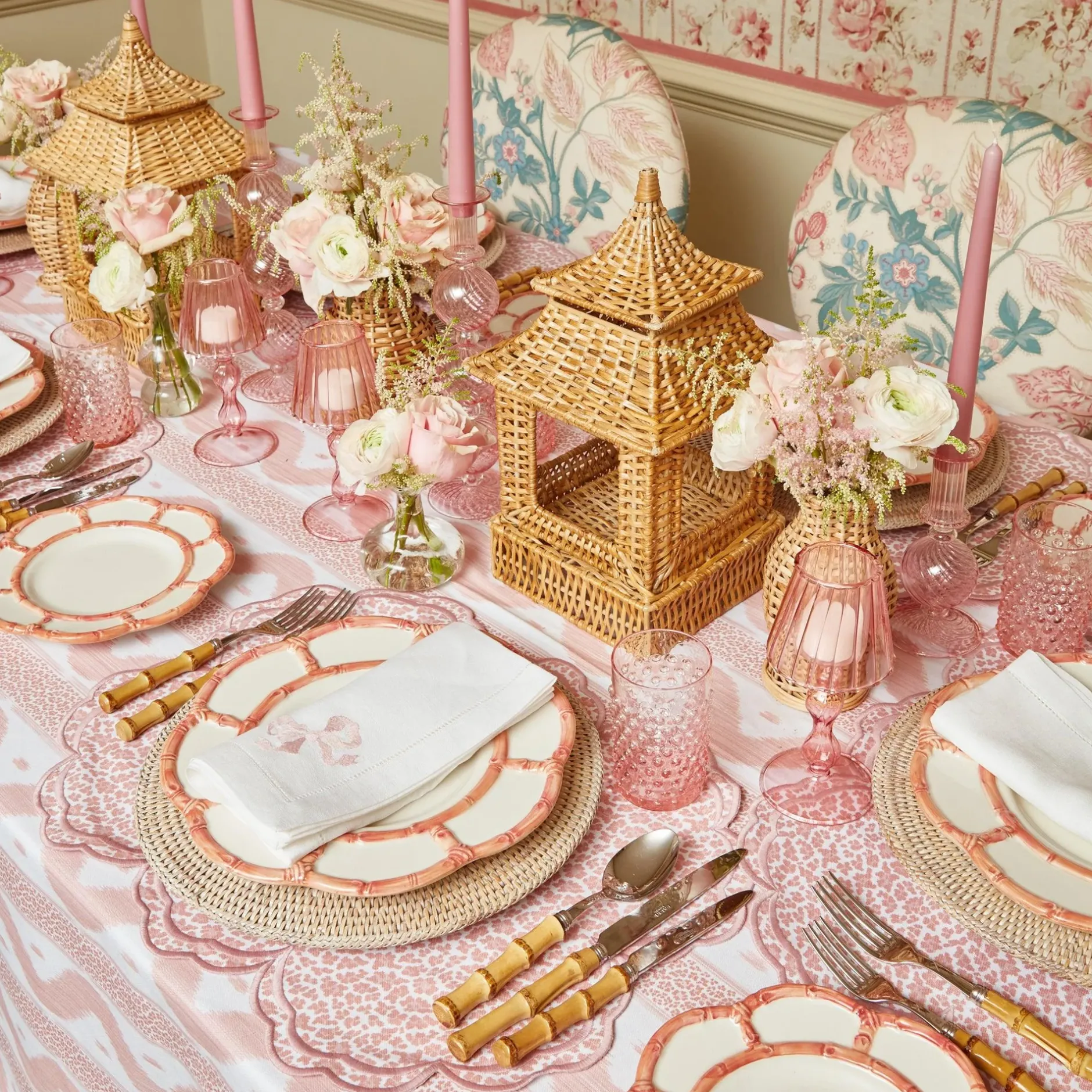 Discount Mrs. Alice Rose Pink Hobnail Water Glasses & Jug Set