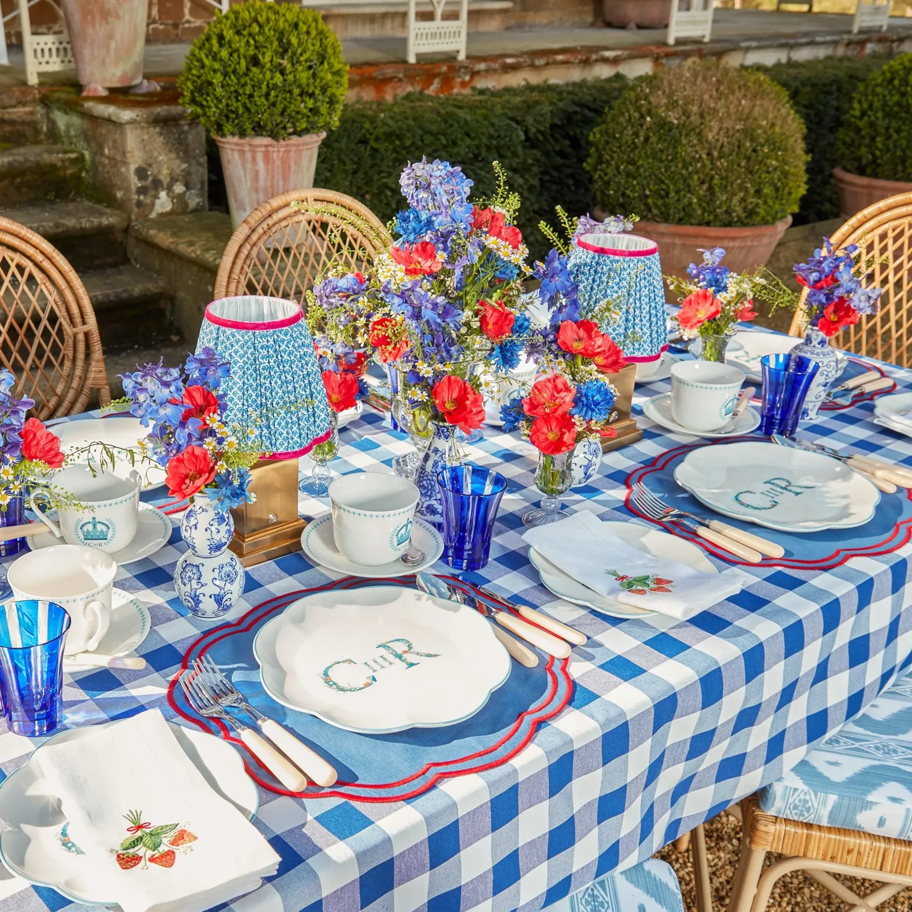 Clearance Mrs. Alice Royal Blue Gingham Tablecloth