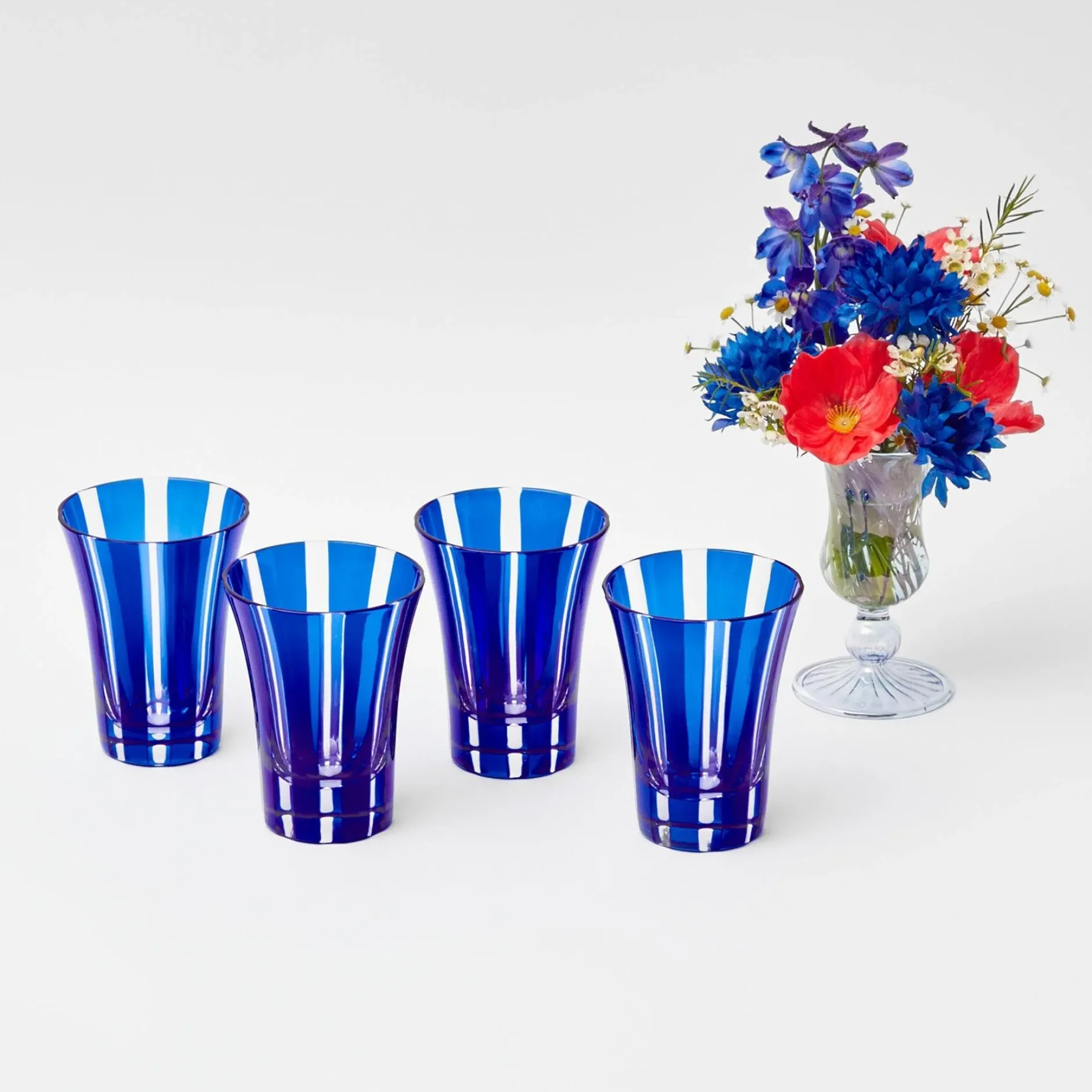 Mrs. Alice Royal Blue Positano Glasses (Set Of 4)