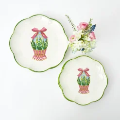Clearance Mrs. Alice Scalloped Easter Dinner & Starter Plate (Set Of 8)