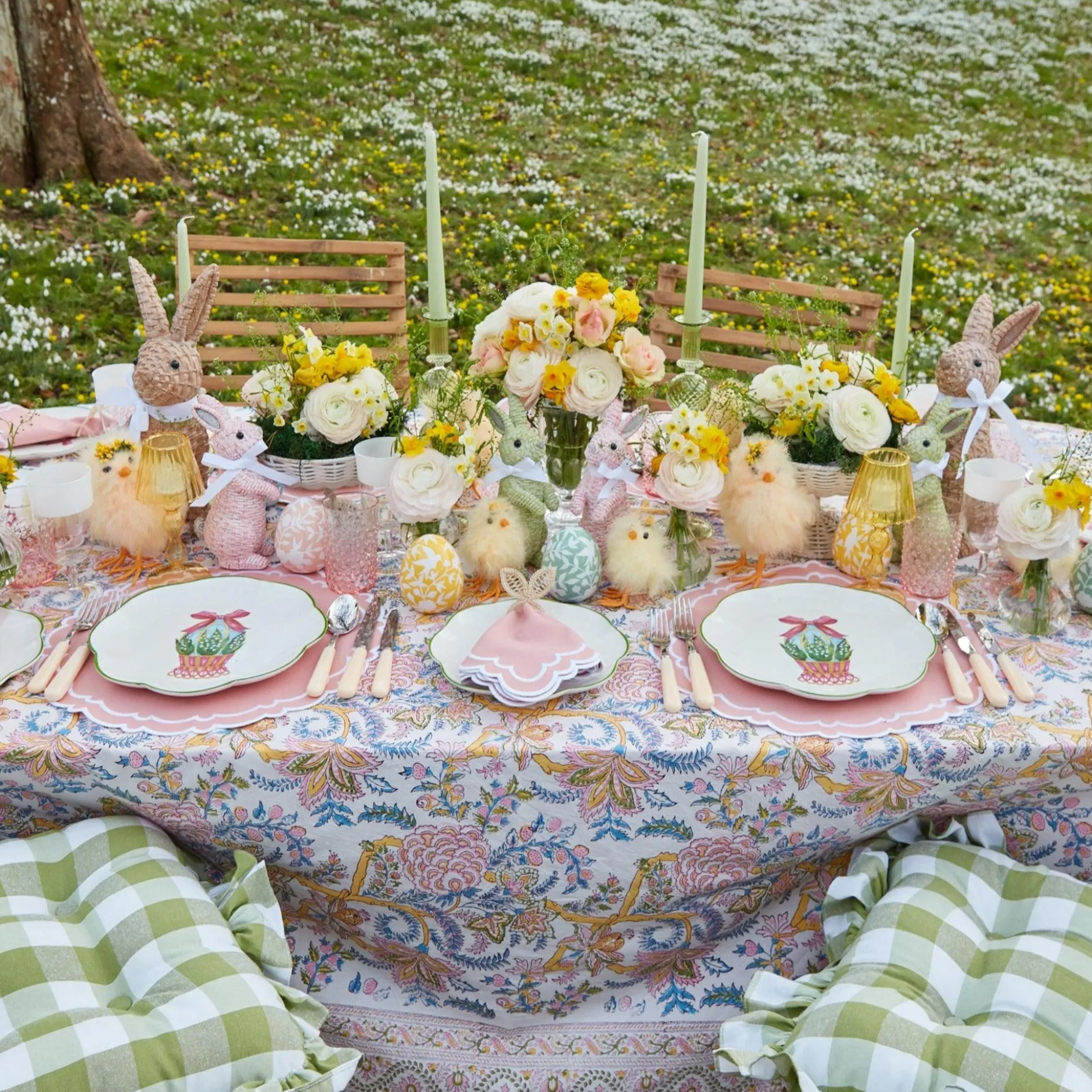 Clearance Mrs. Alice Scalloped Easter Dinner & Starter Plate (Set Of 8)