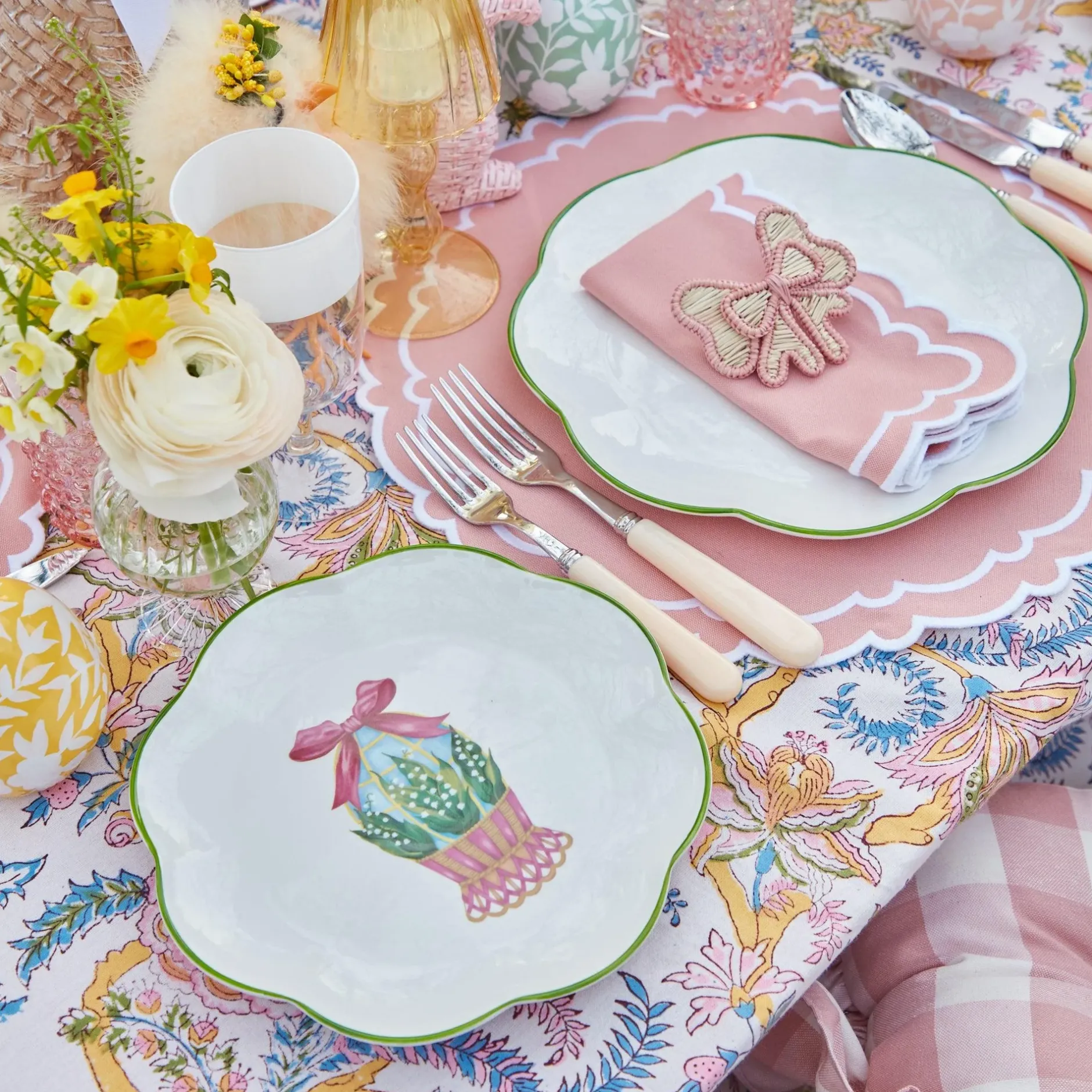 Sale Mrs. Alice Scalloped Easter Dinner & Starter Plate (Set Of 8)