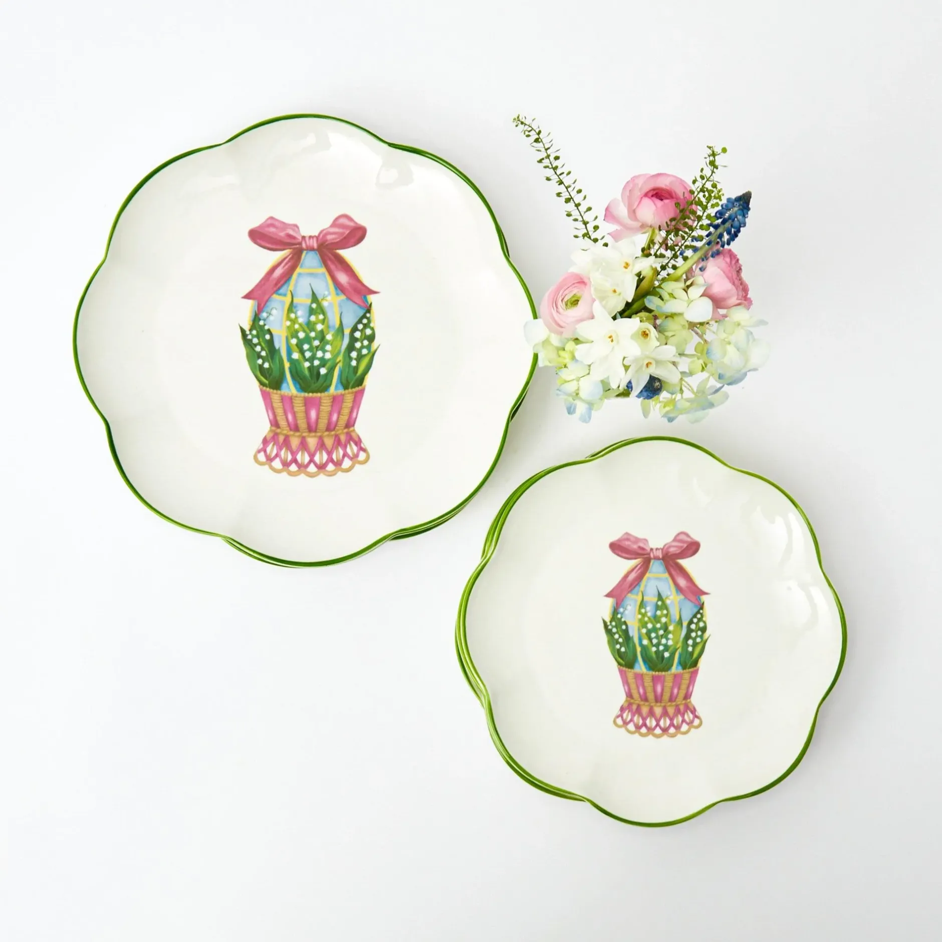 Sale Mrs. Alice Scalloped Easter Dinner & Starter Plate (Set Of 8)
