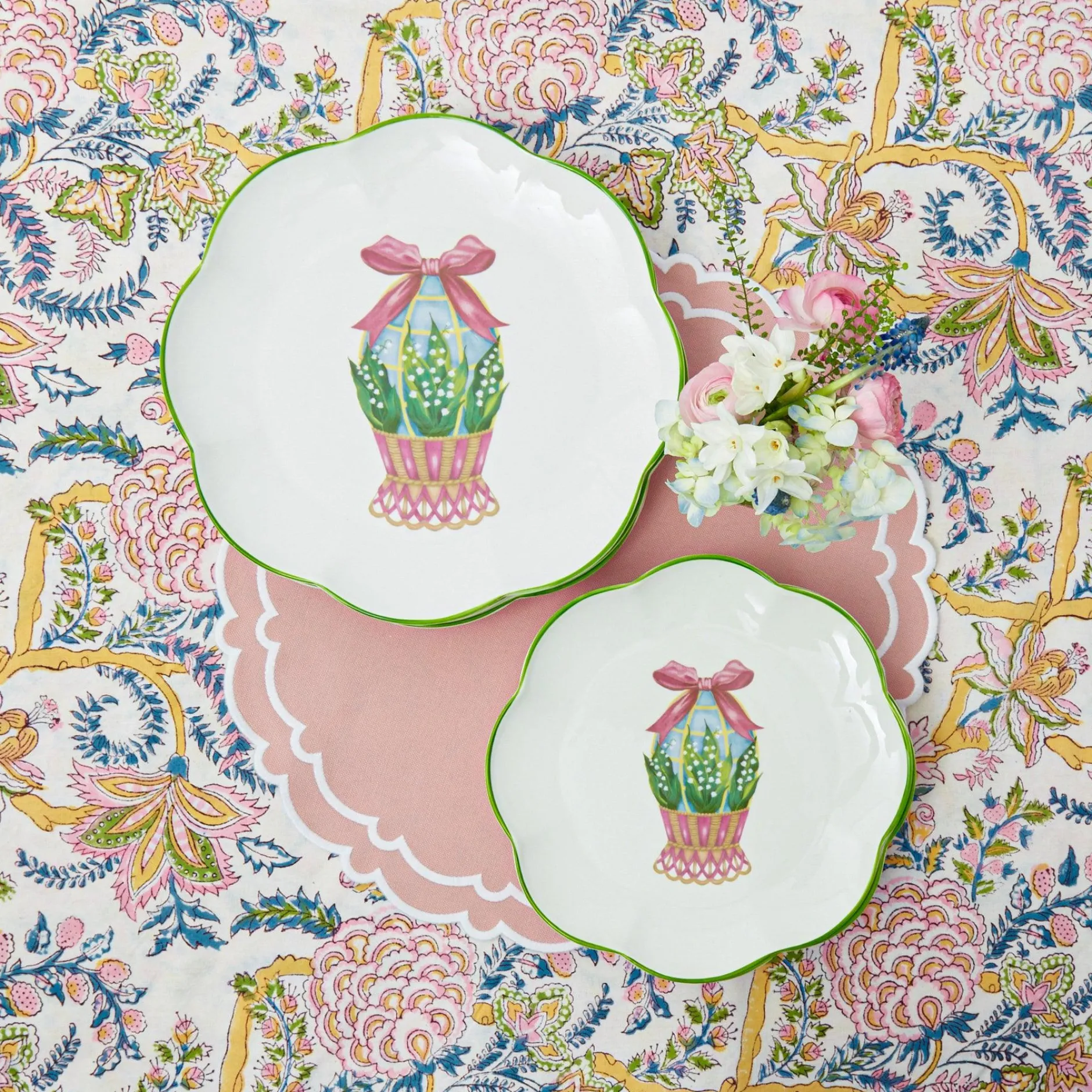 Outlet Mrs. Alice Scalloped Easter Starter Plates (Set Of 4)