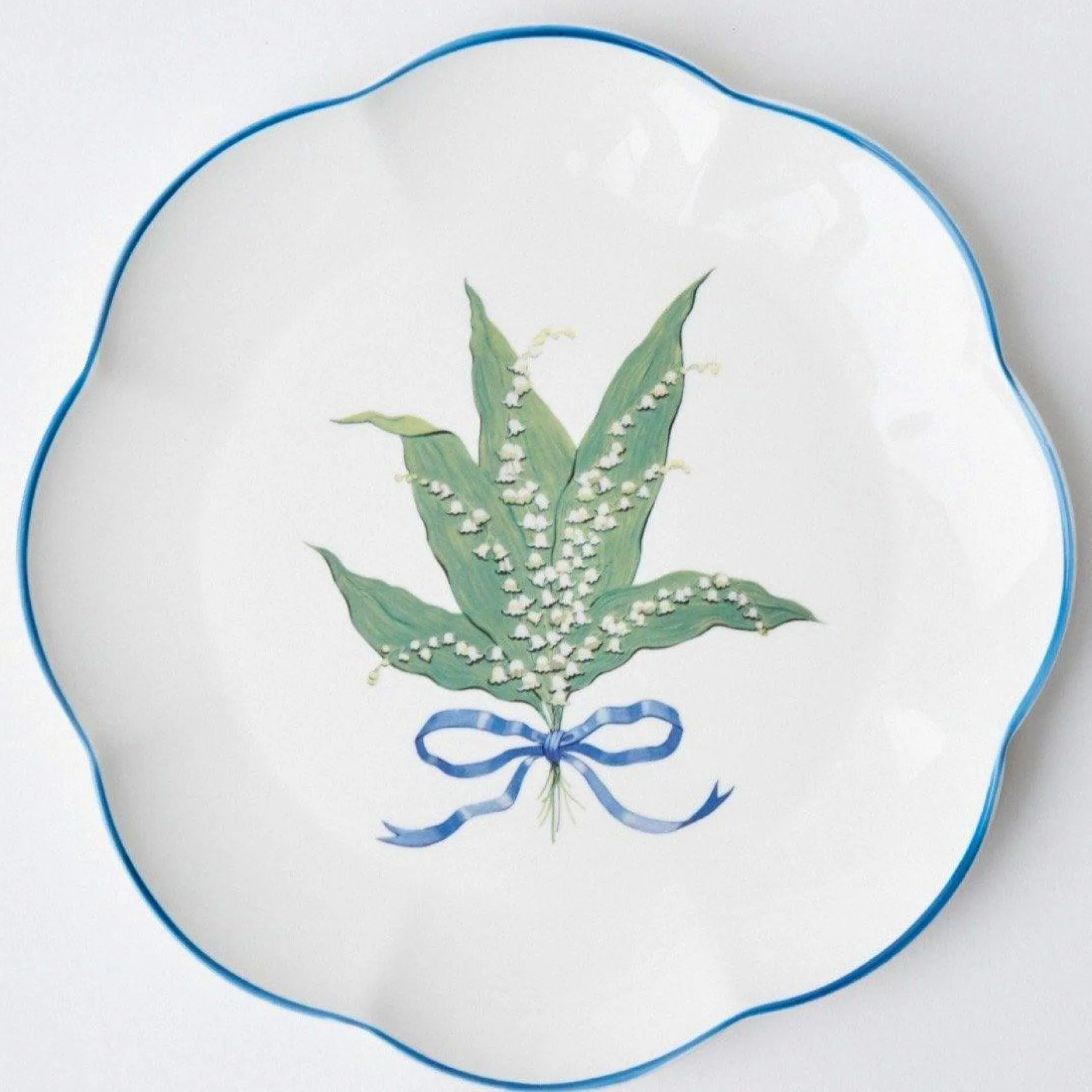 Sale Mrs. Alice Scalloped Lily Of The Valley Dinner Plate
