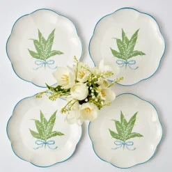 Clearance Mrs. Alice Scalloped Lily Of The Valley Dinner Plate (Set Of 4)
