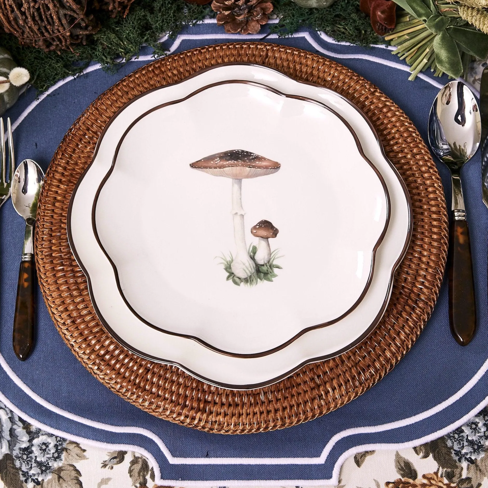 Clearance Mrs. Alice Scalloped Mushroom Starter Plates (Set Of 4)