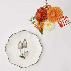 Online Mrs. Alice Scalloped Mushroom Starter Plate (Grey)
