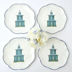 New Mrs. Alice Scalloped Pagoda Dinner Plate (Set Of 4)