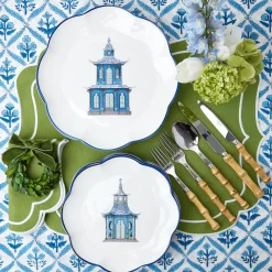 New Mrs. Alice Scalloped Pagoda Dinner Plate (Set Of 4)