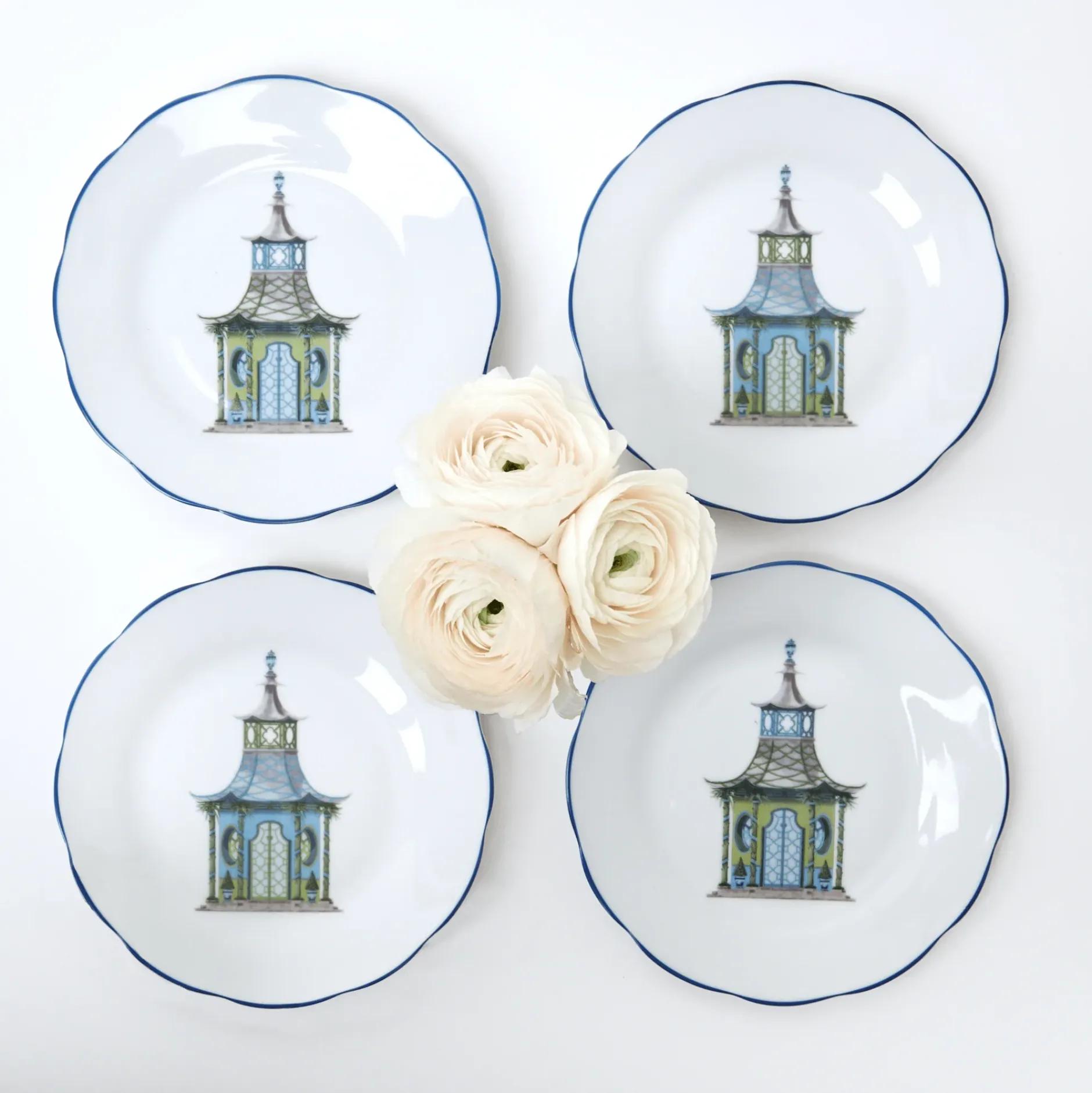 Hot Mrs. Alice Scalloped Pagoda Starter Plate (Set Of 4)