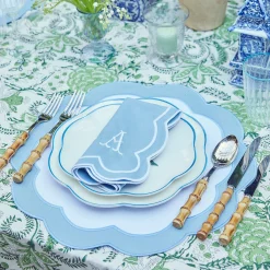 Hot Mrs. Alice Serena Applique Blue Napkins (Set Of 4)