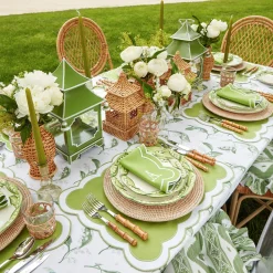 Clearance Mrs. Alice Serena Applique Green Placemats (Set Of 4)