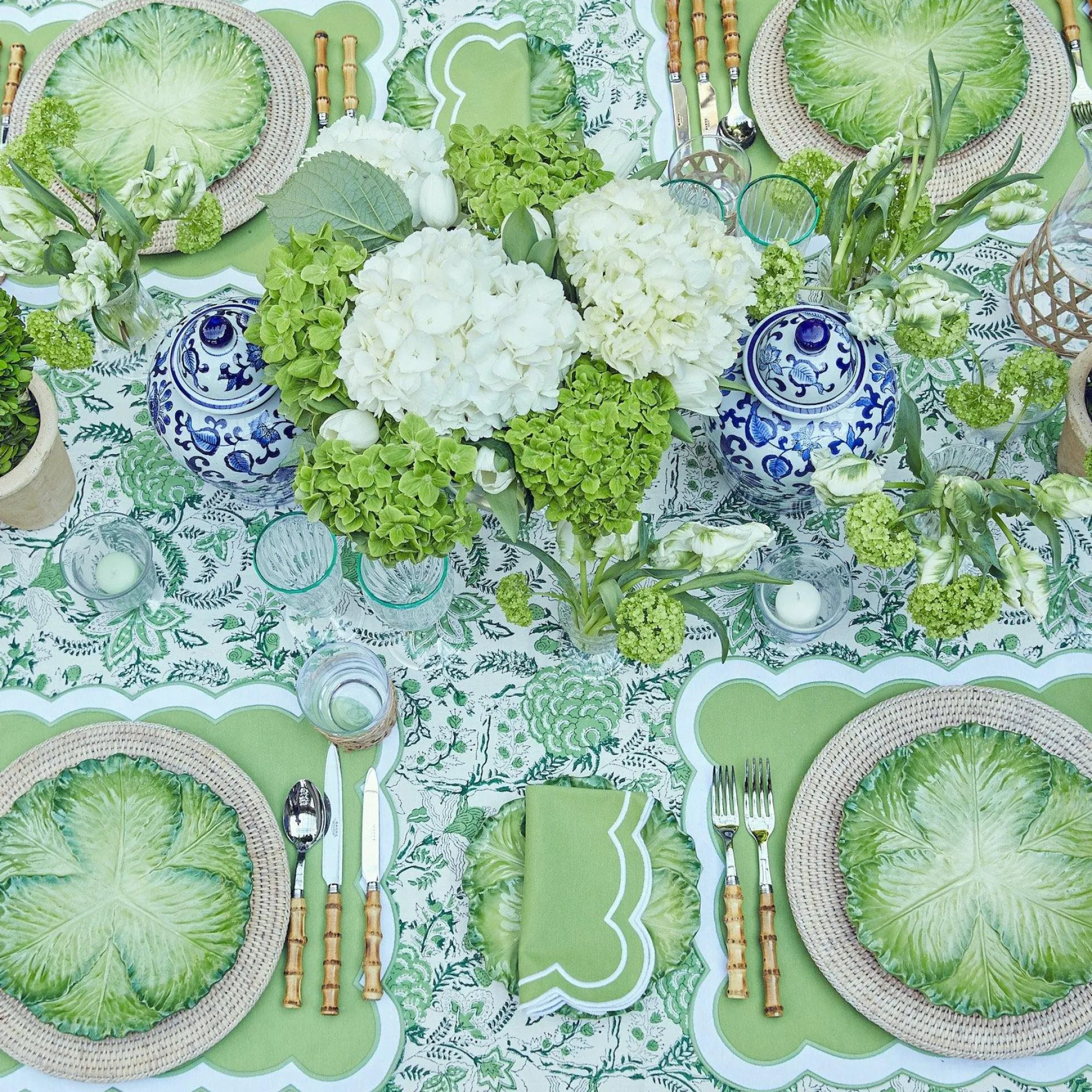 Clearance Mrs. Alice Serena Applique Green Placemats (Set Of 4)