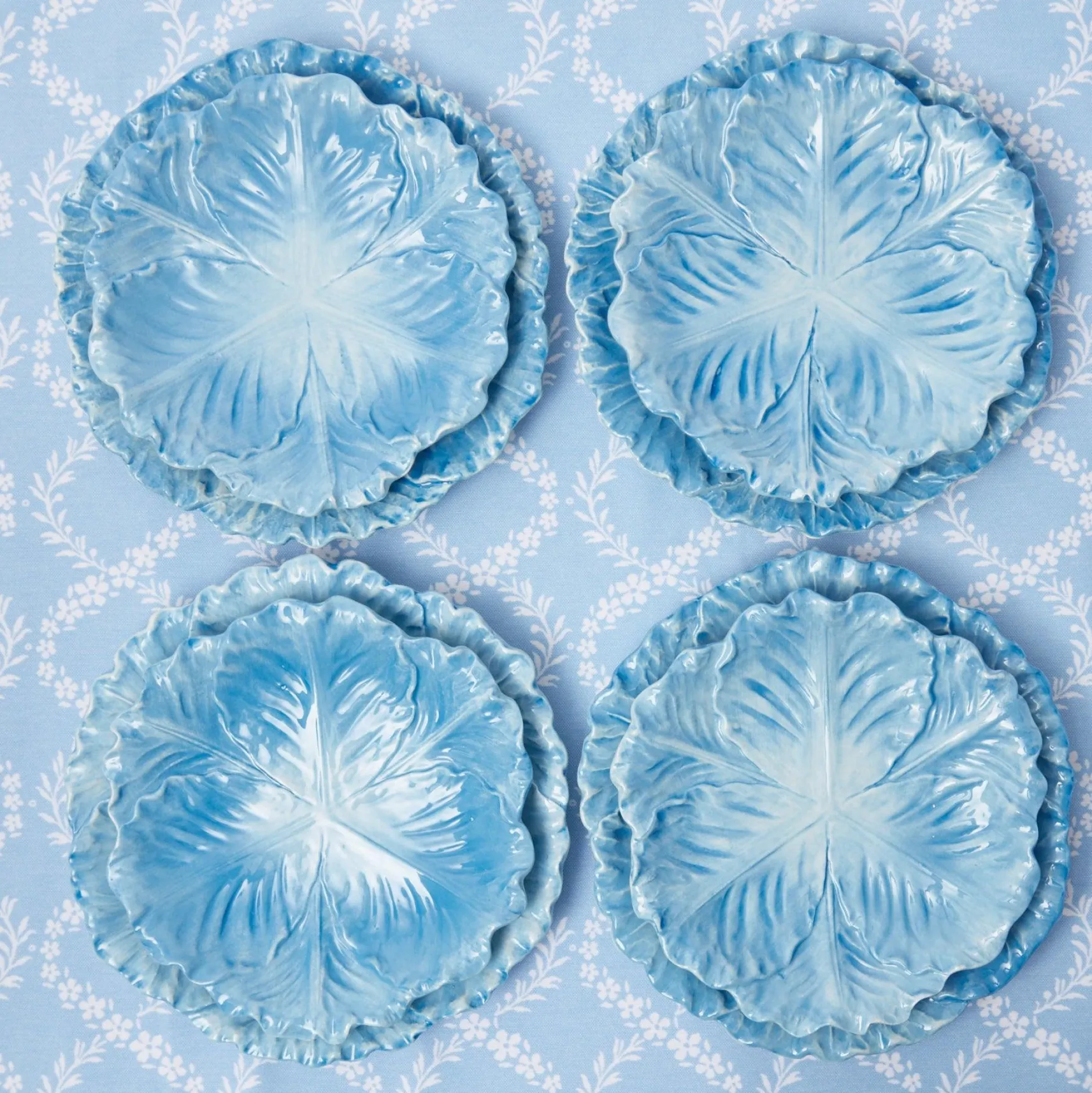 New Mrs. Alice Serena Cabbage Dinner & Starter Plates (Set Of 8)