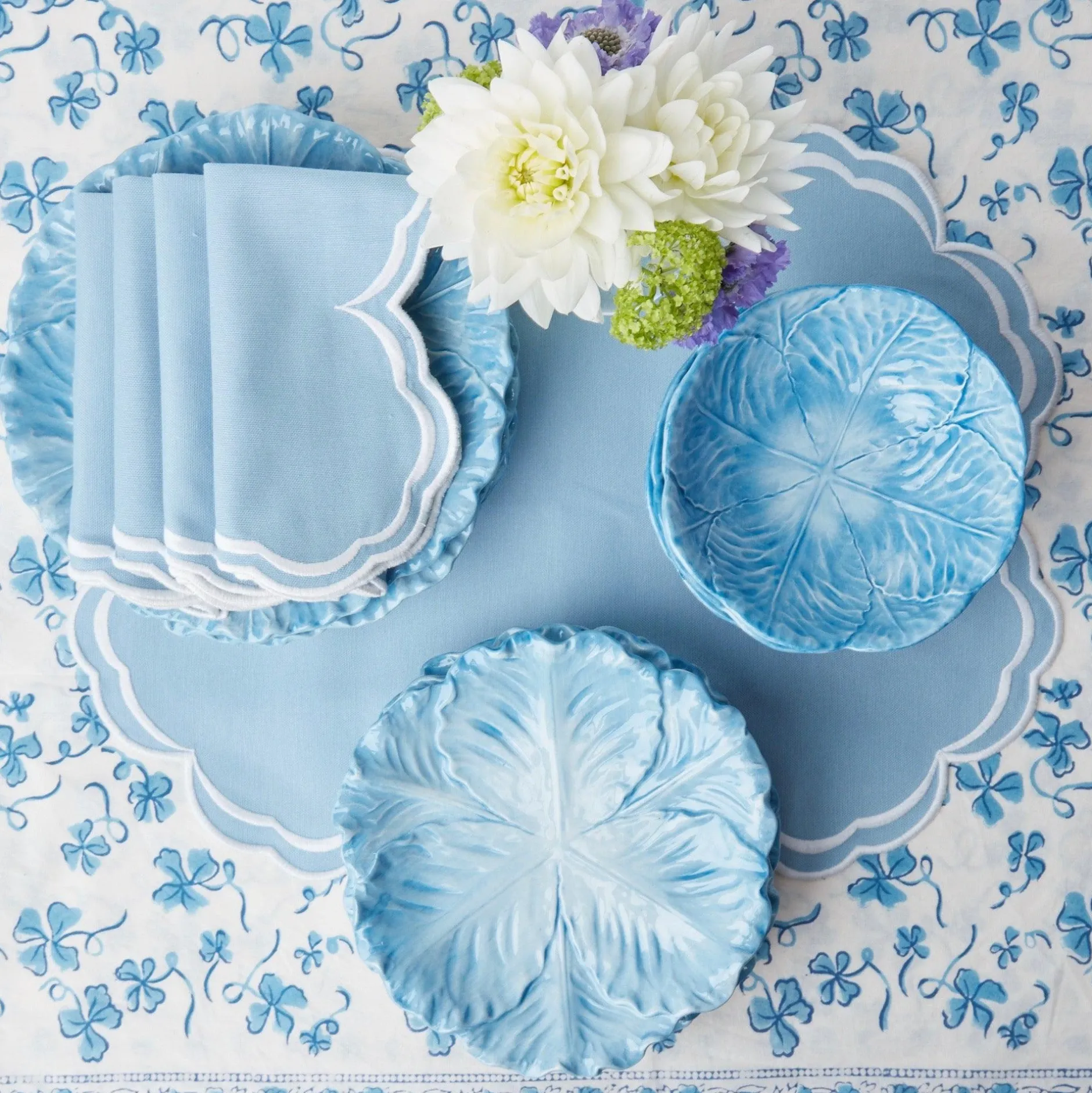 New Mrs. Alice Serena Cornflower Blue Napkins (Set Of 4)