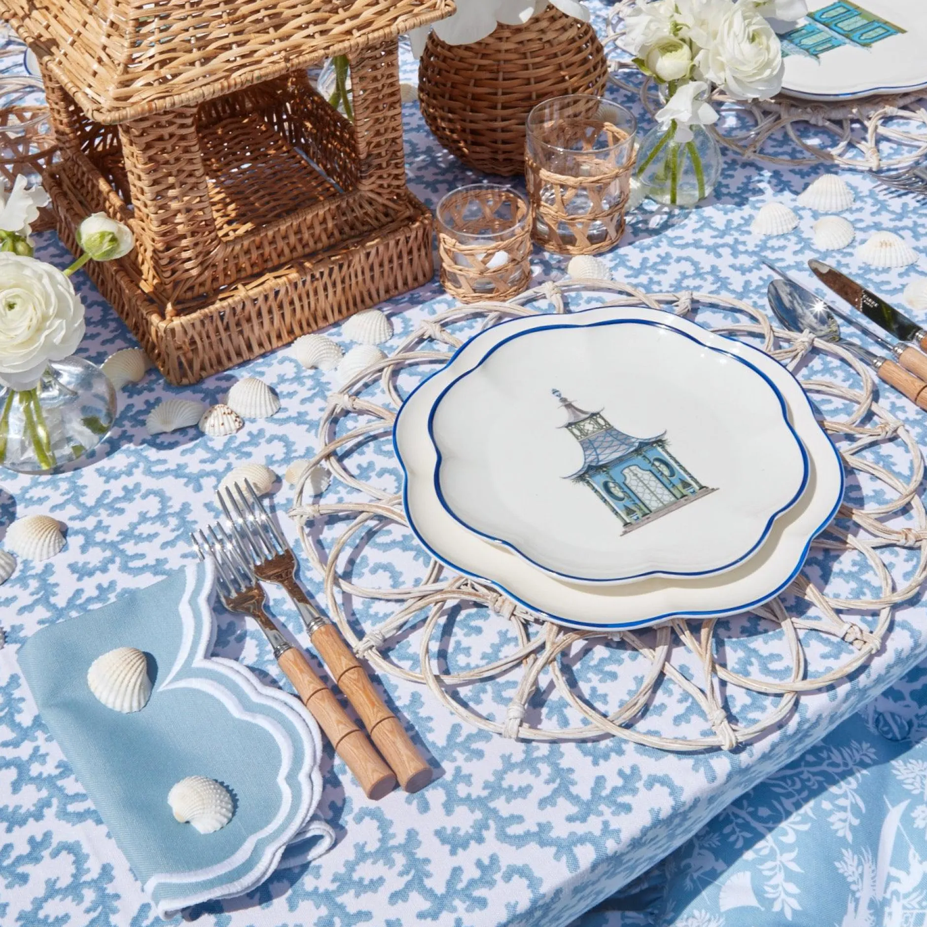 New Mrs. Alice Serena Cornflower Blue Napkins (Set Of 4)