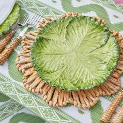 Best Mrs. Alice Serena Green Cabbage Dinner & Starter Plates (Set Of 8)
