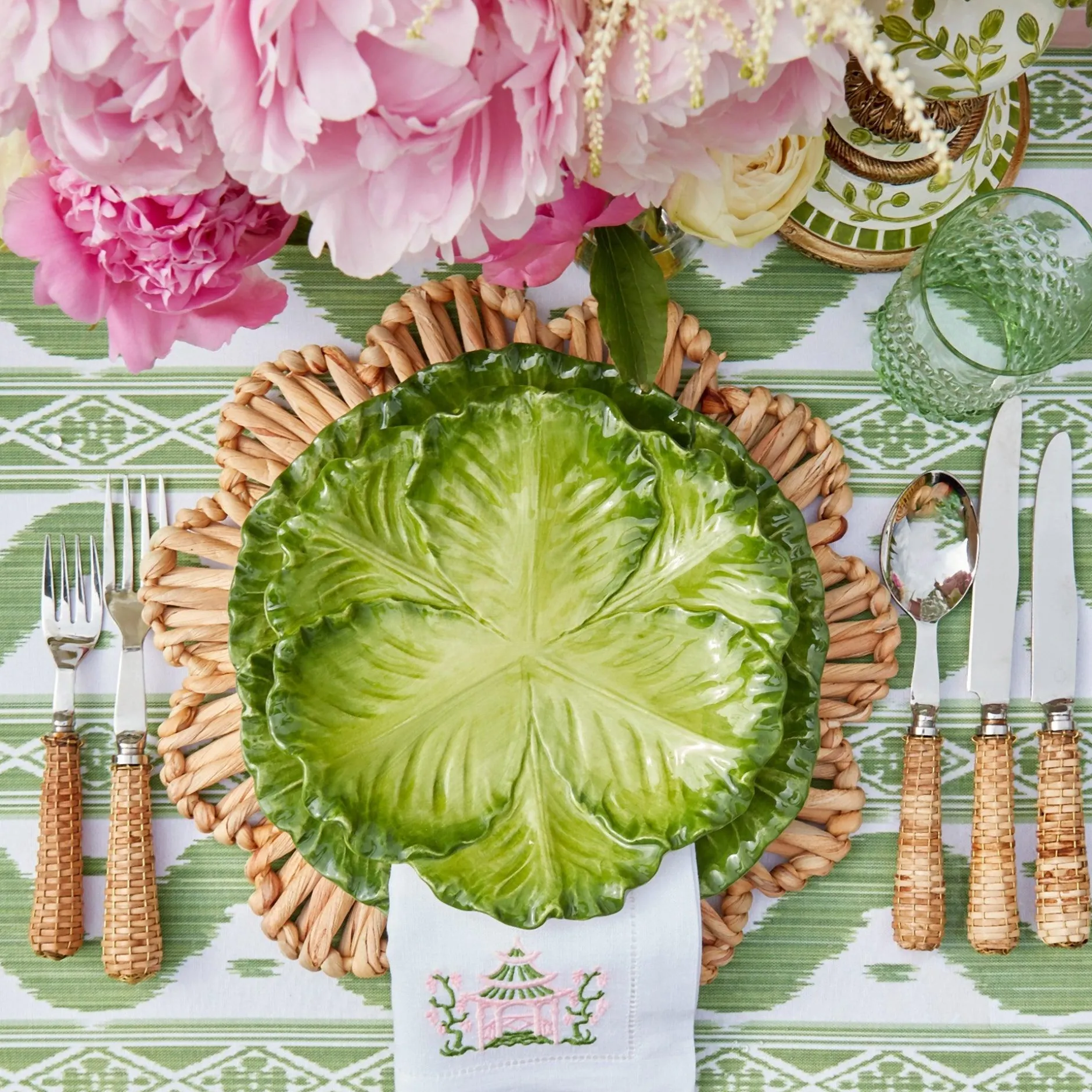 Best Mrs. Alice Serena Green Cabbage Dinner & Starter Plates (Set Of 8)