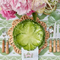 New Mrs. Alice Serena Green Cabbage Dinner & Starter Plates (Set Of 8)
