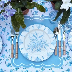 New Mrs. Alice Seville Blue Gardenia Dinner Plate