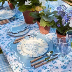 New Mrs. Alice Seville Blue Gardenia Dinner Plate