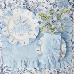 New Mrs. Alice Seville Blue Gardenia Dinner Plate