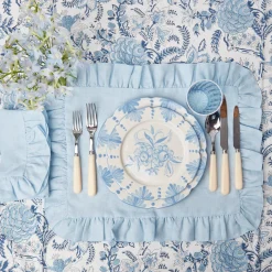 New Mrs. Alice Seville Blue Gardenia Dinner Plate