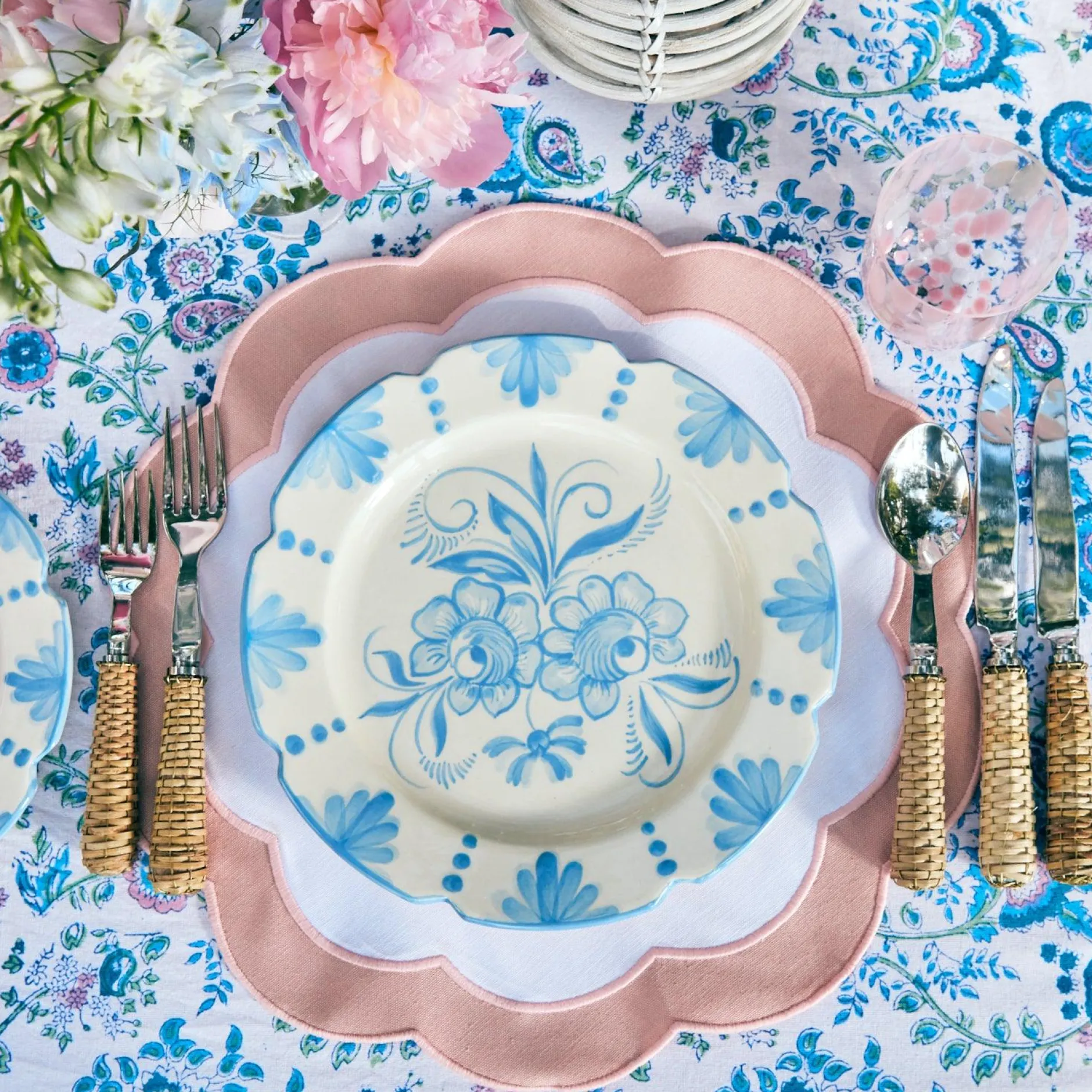 Online Mrs. Alice Seville Blue Gardenia Dinner Plate (Set Of 4)
