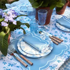 New Mrs. Alice Seville Blue Gardenia Starter Plate (Set Of 4)
