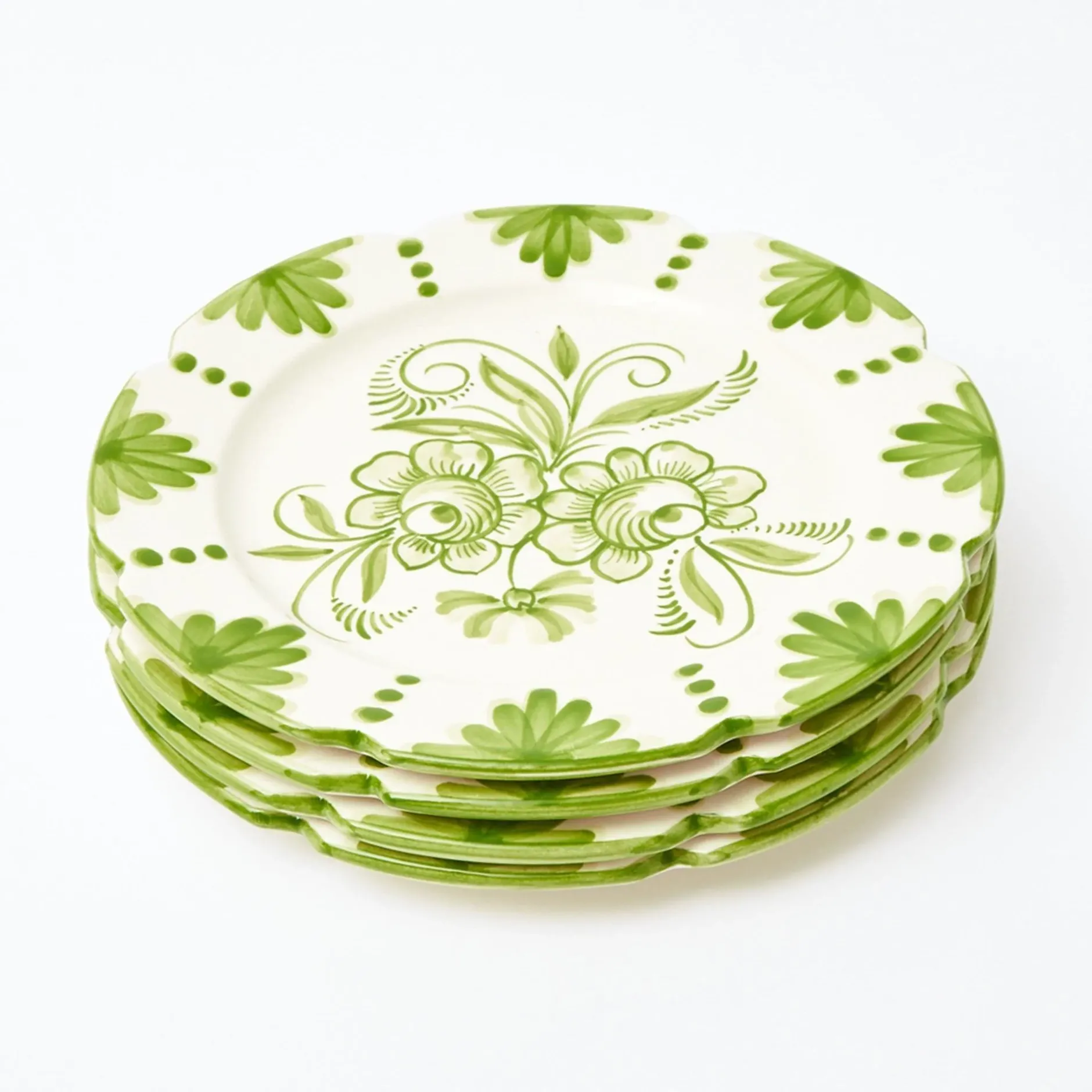 Sale Mrs. Alice Seville Green Gardenia Dinner Plates (Set Of 4)