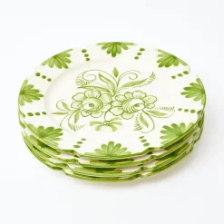 Best Mrs. Alice Seville Green Gardenia Dinner & Starter Plates (Set Of 8)