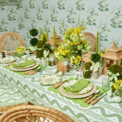 Hot Mrs. Alice Seville Green Gardenia Dinner & Starter Plates (Set Of 8)