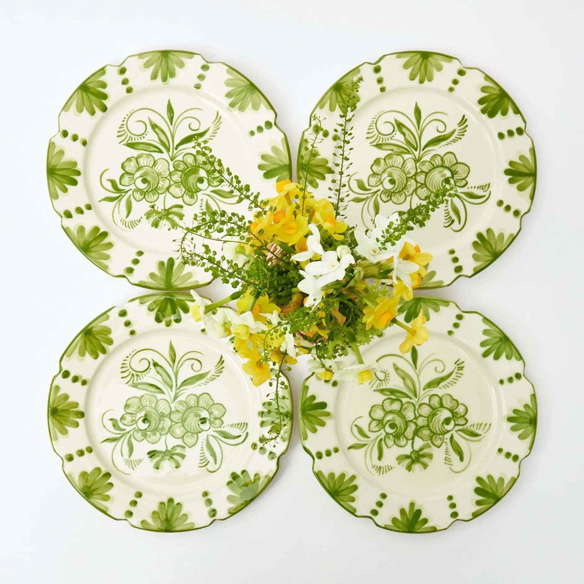 Best Mrs. Alice Seville Green Gardenia Starter Plates (Set Of 4)