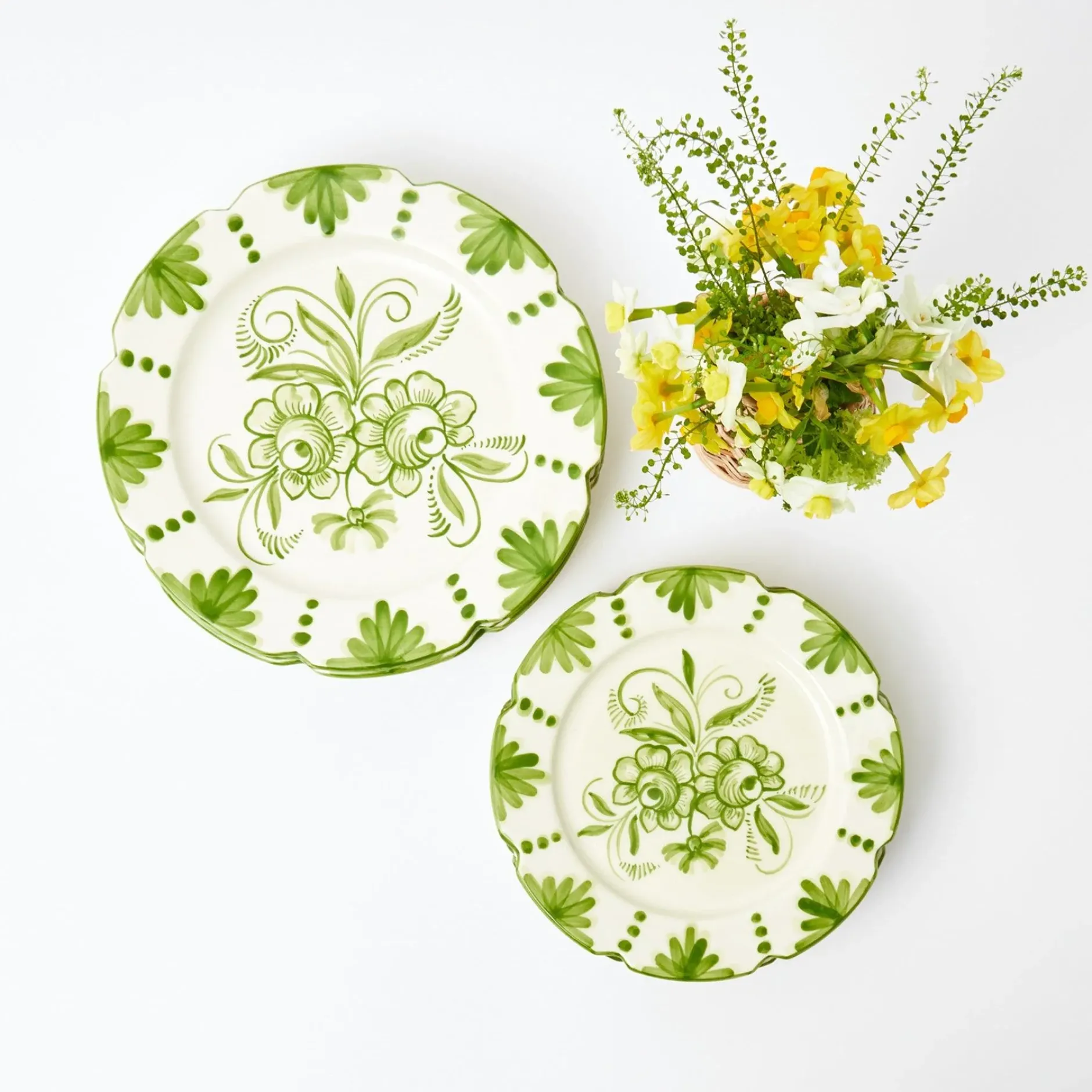 Outlet Mrs. Alice Seville Green Gardenia Starter Plates (Set Of 4)