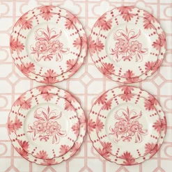 New Mrs. Alice Seville Pink Gardenia Dinner & Starter Plates (Set Of 8)