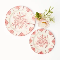 Hot Mrs. Alice Seville Pink Gardenia Dinner & Starter Plates (Set Of 8)