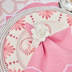 Hot Mrs. Alice Seville Pink Gardenia Dinner & Starter Plates (Set Of 8)