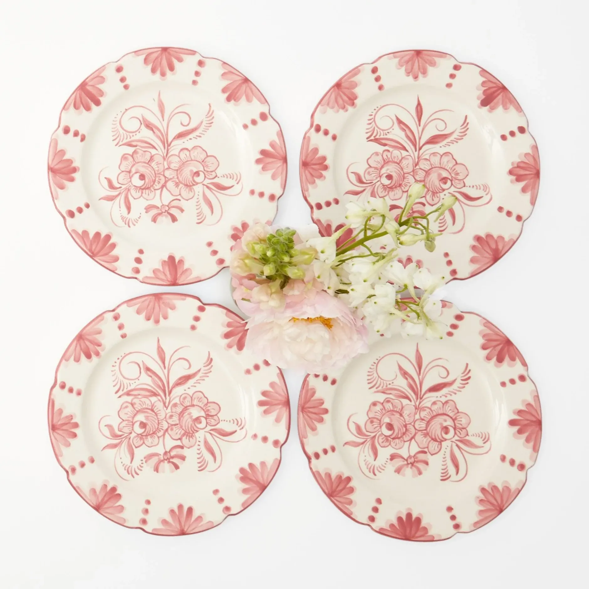 Discount Mrs. Alice Seville Pink Gardenia Starter Plate (Set Of 4)