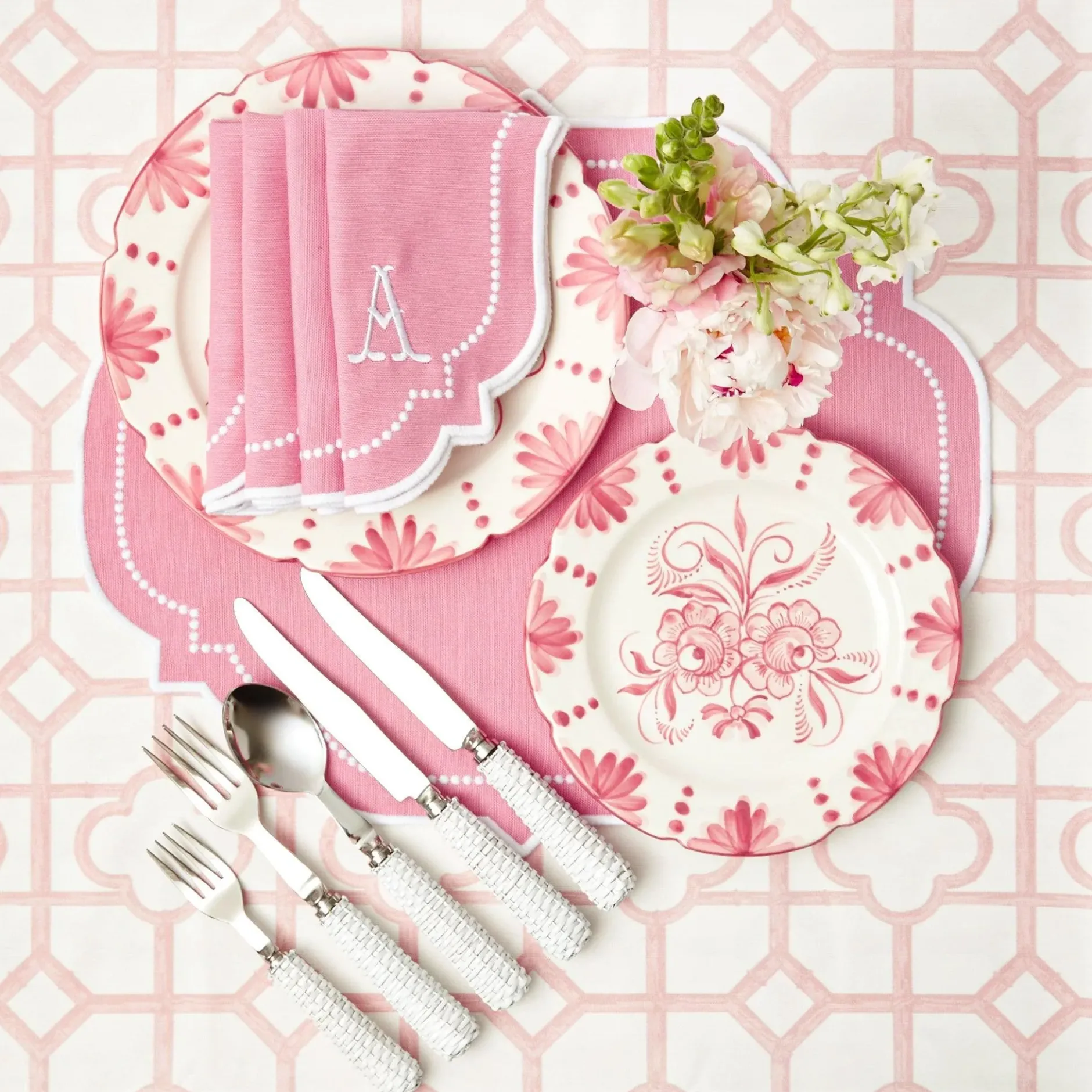 Discount Mrs. Alice Seville Pink Gardenia Starter Plate (Set Of 4)