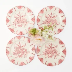 Discount Mrs. Alice Seville Pink Gardenia Starter Plate (Set Of 4)